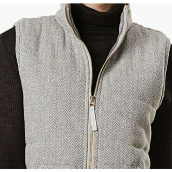 Mudpie Womens Size Medium Brodie Herringbone Vest Gray - Picture 4 of 10
